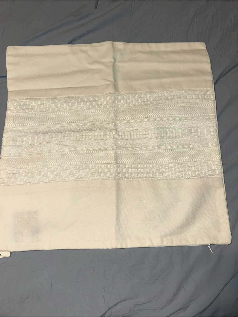 Polo by Ralph Lauren White Decorative Pillow Sham with Textured Bands